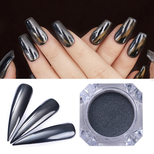 Buy Ju Tao 2Box Nail Dip Powder Black Magic Mirror Chrome Glitter  Holographic Pigment Manicure Decoration For Nail Art Online at Low Prices  in India - Amazon.in